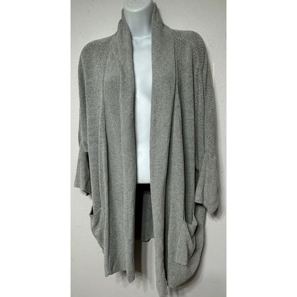 Barefoot Dreams Sweater CozyChic Ultra Lite Pointelle Dolman Cardigan Women L/XL - Picture 4 of 10